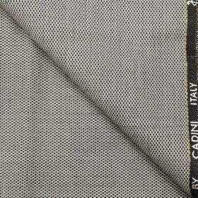 Cadini Italy Men's by Siyaram's Grey & Black Structured Super 90's 20% Merino Wool Unstitched Trouser or Modi Jacket Fabric (1.30 Mtr)