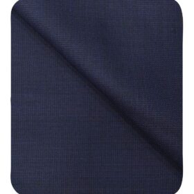 Cadini Italy Men's by Siyaram's Dark Blue Super 100's 20% Merino Wool Self Structured Unstitched Trouser or Modi Jacket Fabric (1.30 Mtr)