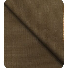 Cadini Italy Men's by Siyaram's Khakhi Brown 25% Merino Wool Self Structured Unstitched Trouser or Modi Jacket Fabric (1.30 Mtr)