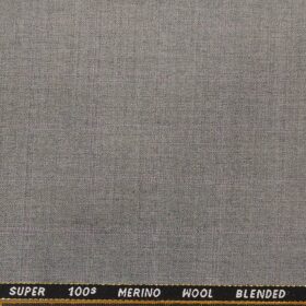 Cadini Italy Men's by Siyaram's Light Worsted Grey 20% Merino Wool Super 100's Self Checks Unstitched Suiting Fabric - 3.75 Meter