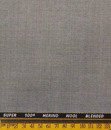 Cadini Italy Men's by Siyaram's Light Worsted Grey 20% Merino Wool Super 100's Self Checks Unstitched Suiting Fabric - 3.75 Meter
