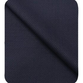 Cadini Italy Men's by Siyaram's Dark Blue Super 90's 20% Merino Wool Zig Zag Structured Unstitched Trouser or Modi Jacket Fabric (1.30 Mtr)