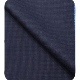 Cadini Italy Men's by Siyaram's Dark Aegean Blue Super 90's 20% Merino Wool Structured Unstitched Trouser or Modi Jacket Fabric (1.30 Mtr)