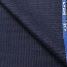 Cadini Italy Men's by Siyaram's Dark Aegean Blue Super 90's 20% Merino Wool Structured Unstitched Trouser or Modi Jacket Fabric (1.30 Mtr)
