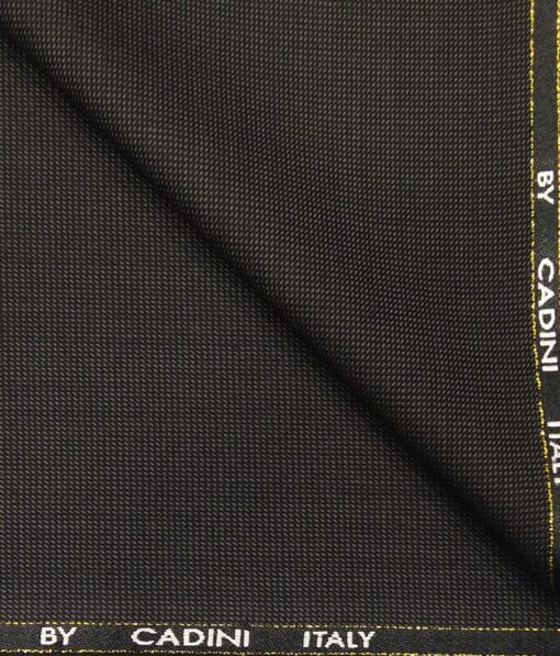 Cadini Italy Men's by Siyaram's Blackish Grey Structured 25% Merino Wool Unstitched Trouser or Modi Jacket Fabric (1.30 Mtr)