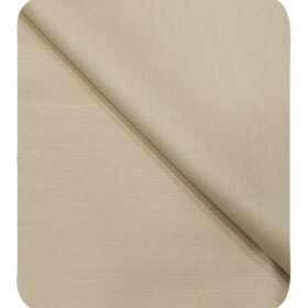 Cadini Italy Men's by Siyaram's Light Creamish Beige Super 90's 20% Merino Wool Self Structured Unstitched Trouser or Modi Jacket Fabric (1.30 Mtr)