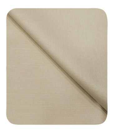 Cadini Italy Men's by Siyaram's Light Creamish Beige Super 90's 20% Merino Wool Self Structured Unstitched Trouser or Modi Jacket Fabric (1.30 Mtr)