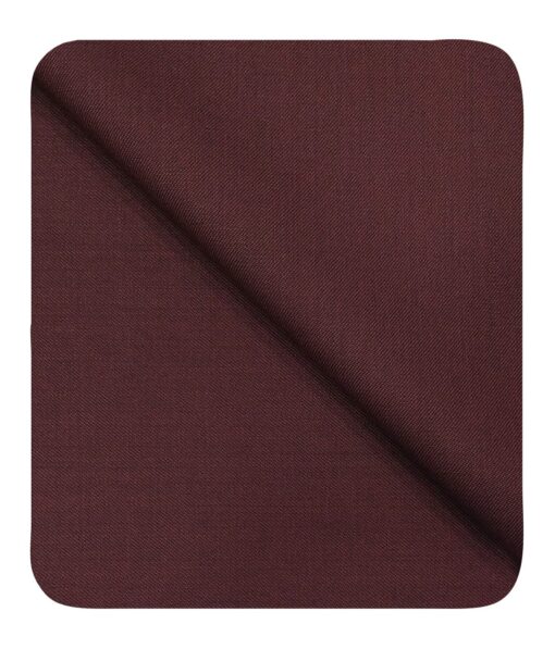 Cadini Italy Men's by Siyaram's Mahagony Red 25% Merino Wool Solid Unstitched Trouser or Modi Jacket Fabric (1.30 Mtr)