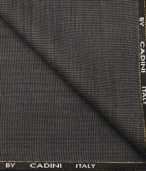 Cadini Italy Men's by Siyaram's Blackish Grey 25% Merino Wool Structured Unstitched Trouser or Modi Jacket Fabric (1.30 Mtr)