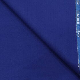 Cadini Italy Men's by Siyaram's Bright Royal Blue 20% Merino Wool Super 100's Self Herringbone Striped Unstitched Trouser or Modi Jacket Fabric (1.30 Mtr)