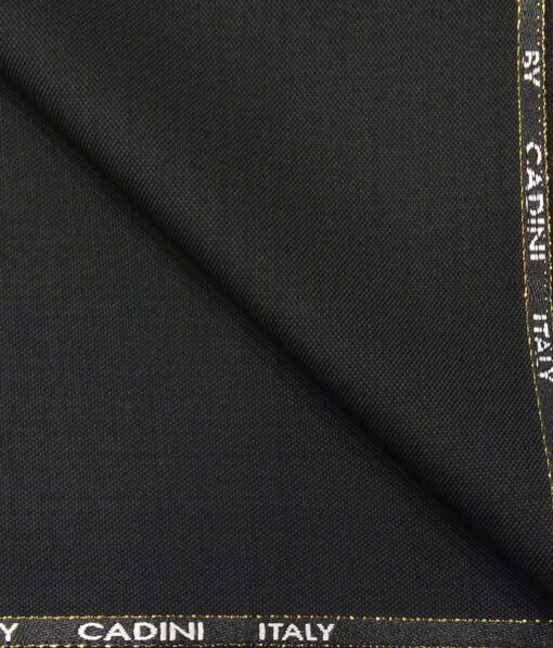 Cadini Italy Men's by Siyaram's Blackish Grey 25% Merino Wool Self Structured Unstitched Trouser or Modi Jacket Fabric (1.30 Mtr)