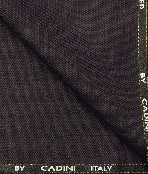 Cadini Italy Men's by Siyaram's Dark Wine 25% Merino Wool Self Structured Unstitched Trouser or Modi Jacket Fabric (1.30 Mtr)