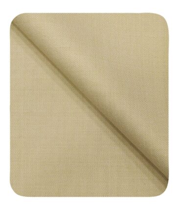 Cadini Italy Men's by Siyaram's Beige 25% Merino Wool Self Structured Unstitched Trouser or Modi Jacket Fabric (1.30 Mtr)