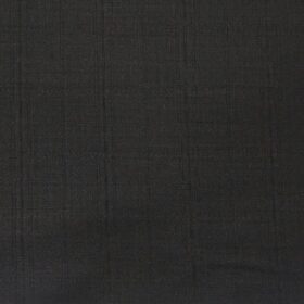 Cadini Italy Men's by Siyaram's Black Super 90's 100% Merino Wool Self Checks Unstitched Trouser or Modi Jacket Fabric (1.30 Mtr)