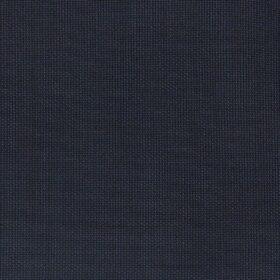Cadini Italy Men's by Siyaram's Dark Navy Blue 25% Merino Wool Self Structured Unstitched Trouser or Modi Jacket Fabric (1.30 Mtr)