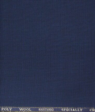 Cadini Italy Men's by Siyaram's Royal Blue 25% Merino Wool Oxford Weave Structure Unstitched Trouser or Modi Jacket Fabric (1.30 Mtr)