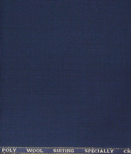 Cadini Italy Men's by Siyaram's Royal Blue 25% Merino Wool Oxford Weave Structure Unstitched Trouser or Modi Jacket Fabric (1.30 Mtr)