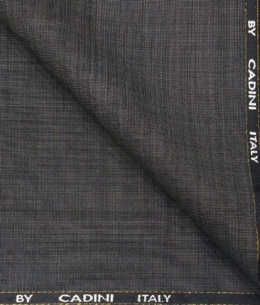 Cadini Italy Men's by Siyaram's Grey 25% Merino Wool Structured Unstitched Trouser or Modi Jacket Fabric (1.30 Mtr)
