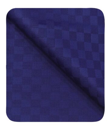 Cadini Italy Men's by Siyaram's Dark Royal Blue Super 90's 20% Merino Wool Self Squares Unstitched Trouser or Modi Jacket Fabric (1.30 Mtr)