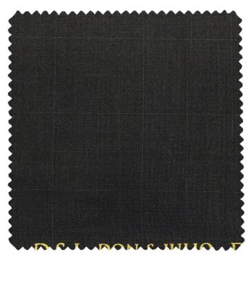 Don & Julio Men's Blackish Grey Terry Rayon Self Checks Unstitched Suiting Fabric  - 3.75 Meter