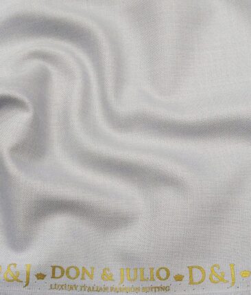 Don & Julio Men's Light Blueish Grey Terry Rayon Self Design Unstitched Suiting Fabric  - 3.75 Meter
