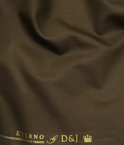 Don & Julio Men's Coffee Brown Terry Rayon Self Design Unstitched Suiting Fabric - 3.75 Meter