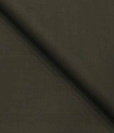 Don & Julio Men's Dark SeaWeed Green Terry Rayon Solid Satin Weave Unstitched Suiting Fabric - 3.75 Meter