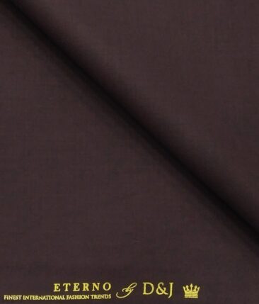 Don & Julio Men's Wine Terry Rayon Solid Satin Weave Unstitched Suiting Fabric - 3.75 Meter