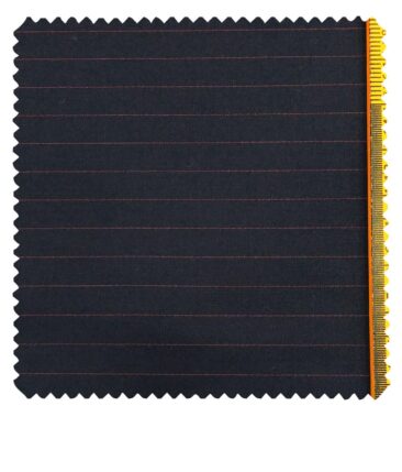 Don & Julio Men's Navy Blue Terry Rayon Mauve Pin Stripes Unstitched Suiting Fabric - 3.75 Meter