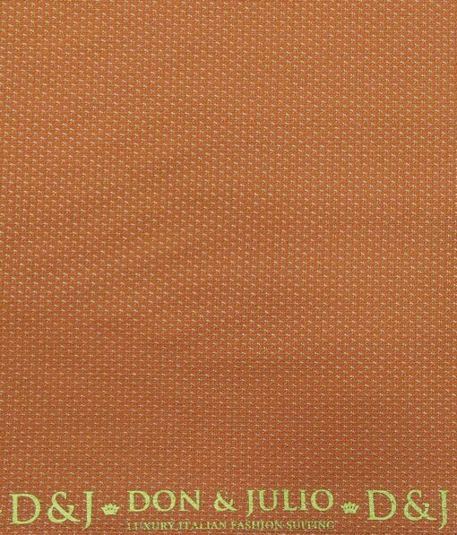Don & Julio Men's Ginger Orange Terry Rayon Structured Unstitched Suiting Fabric  - 3.75 Meter