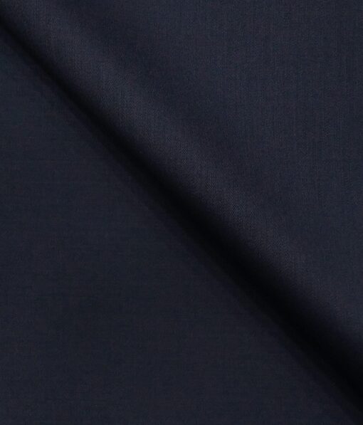 Don & Julio Men's Dark Royal Blue Terry Rayon Solid Satin Weave Unstitched Suiting Fabric - 3.75 Meter