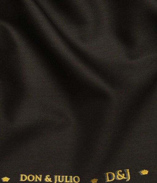 Don & Julio Men's Dark Brown Terry Rayon Solid Satin Weave Unstitched Suiting Fabric - 3.75 Meter