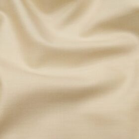 J.Hampstead Italy Men's by Siyaram's Cream 20% Merino Wool Super 100's Solid Unstitched Suiting Fabric - 3.75 Meter