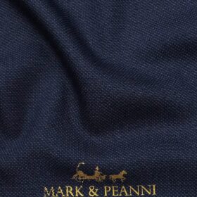 Mark & Peanni Men's Dark Blue Terry Rayon Structured Unstitched Suiting Fabric - 3.75 Meter