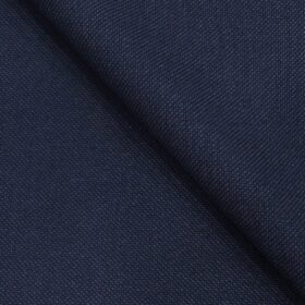 Mark & Peanni Men's Dark Blue Terry Rayon Structured Unstitched Suiting Fabric - 3.75 Meter