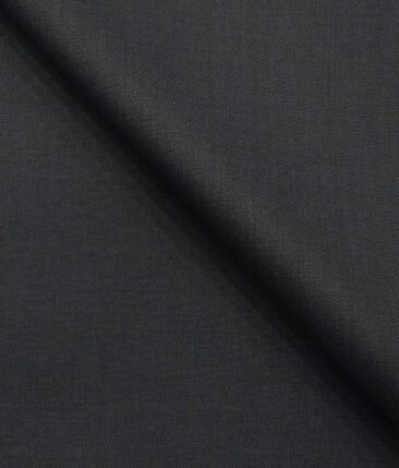 Mark & Peanni Men's Dark Greyish Green Terry Rayon Self Design Unstitched Suiting Fabric - 3.75 Meter