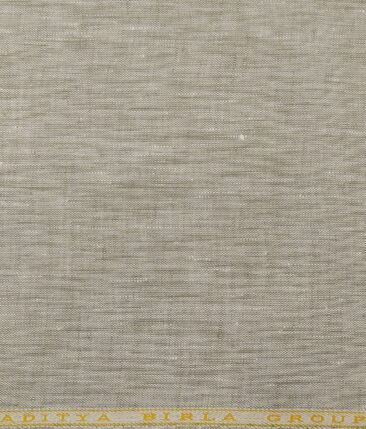Linen Club Men's 100% Pure Linen Self Design Unstitched Shirting Fabric (Oyster Beige)