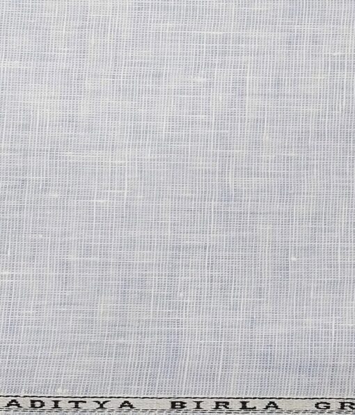 Linen Club Men's 100% Pure Linen Self Design Unstitched Shirting Fabric (Sky Blue)