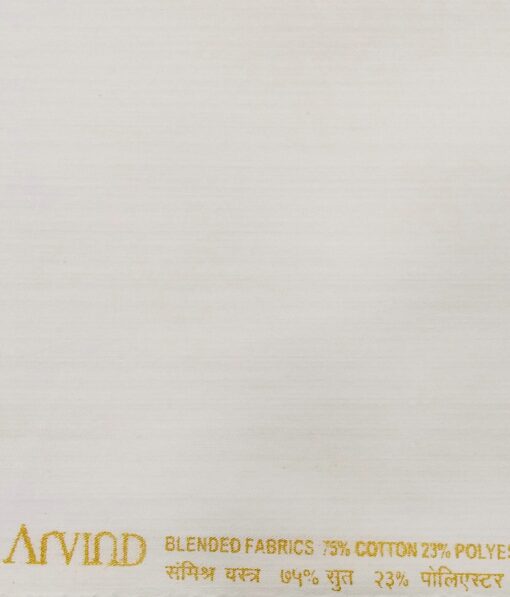 Arvind Men's Cotton Denim Unstitched Stretchable Jeans Fabric (Bright White