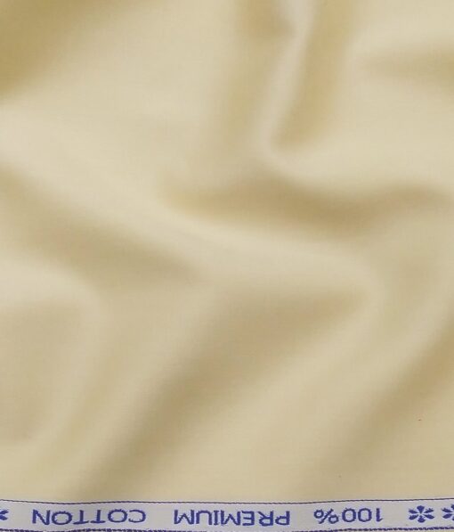 Arvind Men's 100% Premium Cotton Solids Stretchable Shirt Fabric ( Beige