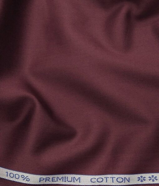 Arvind Men's 100% Premium Cotton Solids Stretchable Shirt Fabric ( Merlot Red