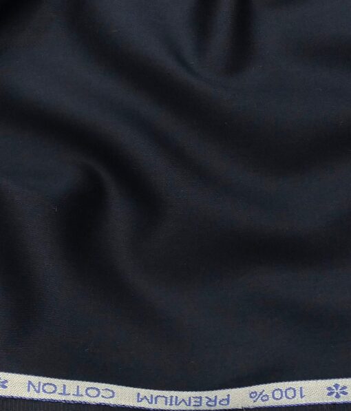 Arvind Men's 100% Premium Cotton Solids Stretchable Shirt Fabric ( Dark Navy Blue