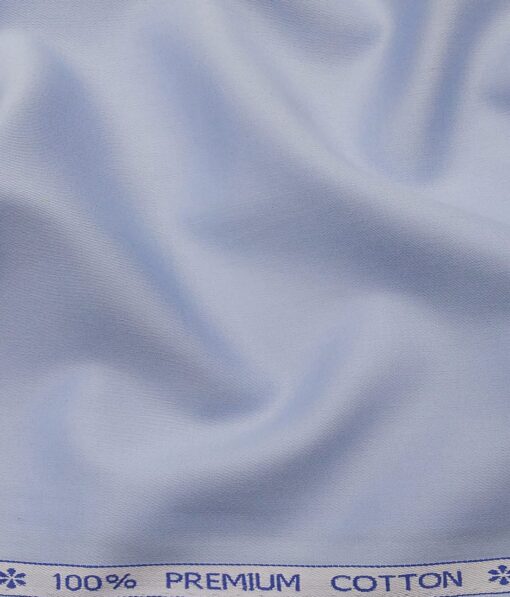 Arvind Men's 100% Premium Cotton Solids Stretchable Shirt Fabric ( Light Blue