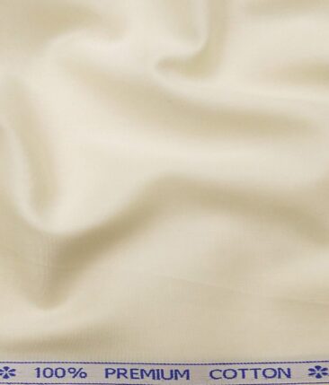 Arvind Men's 100% Premium Cotton Solids Stretchable Shirt Fabric ( Light Yellow