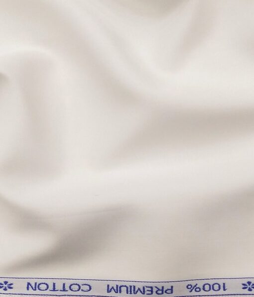 Arvind Men's 100% Premium Cotton Solids Stretchable Shirt Fabric ( White