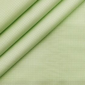 Arvind Men's 100% Premium Cotton Dobby Structured Shirt Fabric ( Light Green