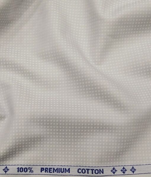 Arvind Men's 100% Premium Cotton Dobby Structured Shirt Fabric ( Light Grey