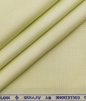 Arvind Men's 100% Premium Cotton Dobby Structured Shirt Fabric ( Pistachious Green