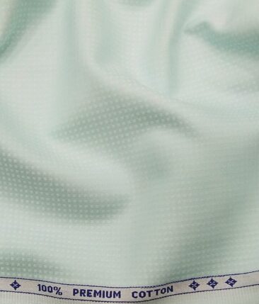 Arvind Men's 100% Premium Cotton Dobby Structured Shirt Fabric ( Teal Blue