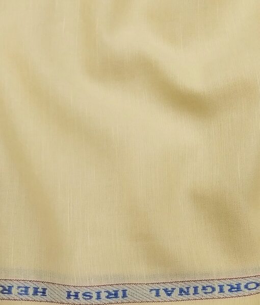 Burgoyne Men's 50% Cotton 50% Linen Solids Shirting Fabric (Beige)